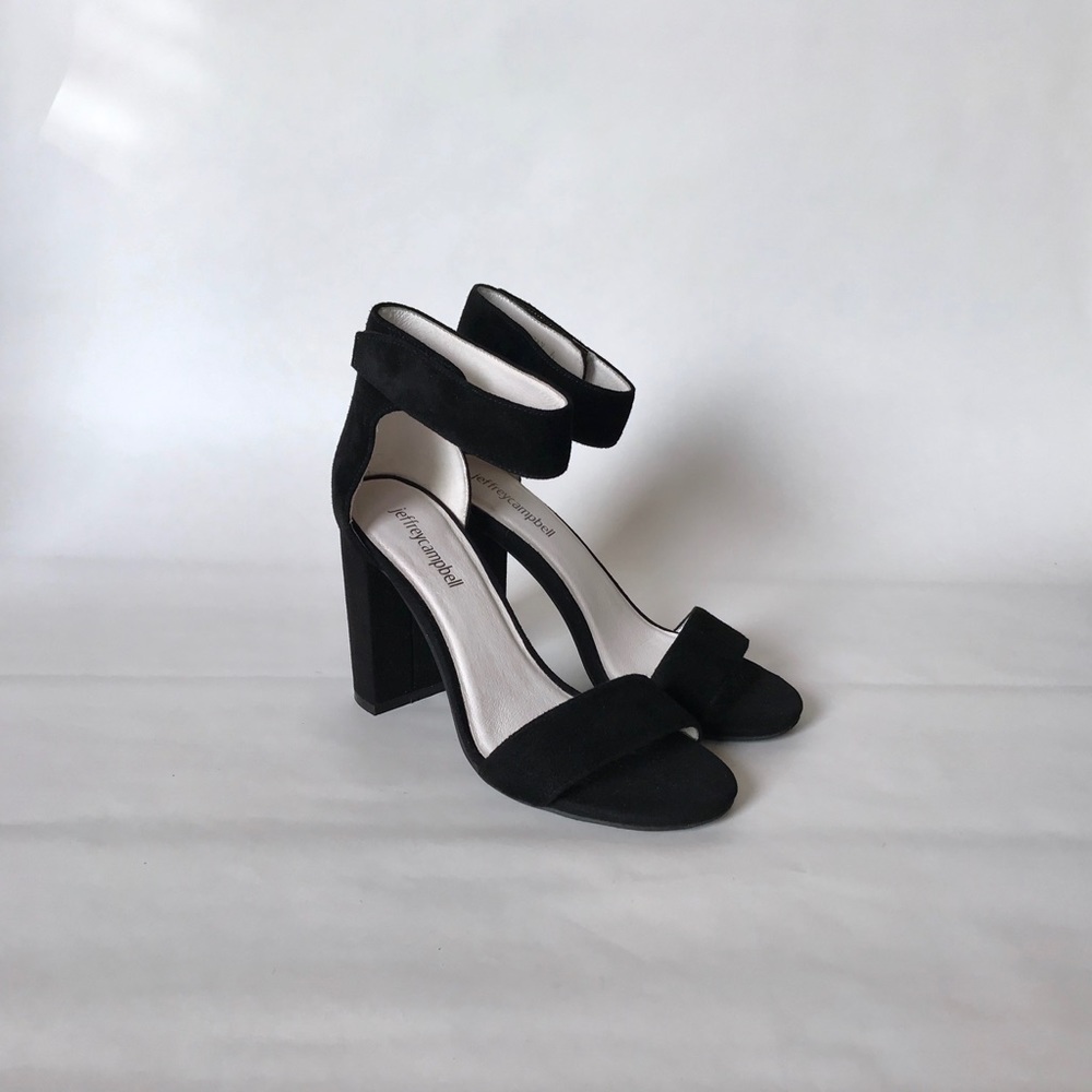 Jeffrey Campbell Lindsay Heels Sandals Black Suede